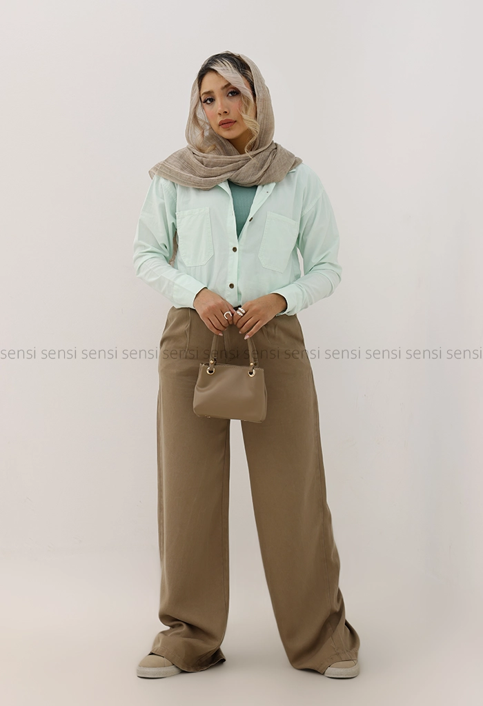 شومیز لینن پشت دکمه کد1005093